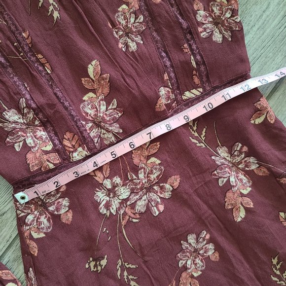 ASTR The Label | Women's dress long sleeve burgundy floral pattern size medium - Picture 10 of 11